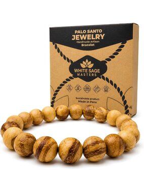 Handmade Palo Santo Wood Bracelet from Peru | Unique Spiritual Jewelry